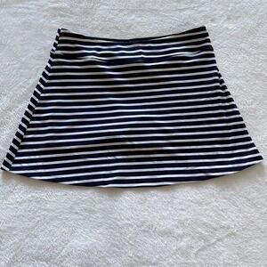 Coolibar Sandbar Swim Skort – Women's Large – Navy & White Stripes – UPF 50+‎